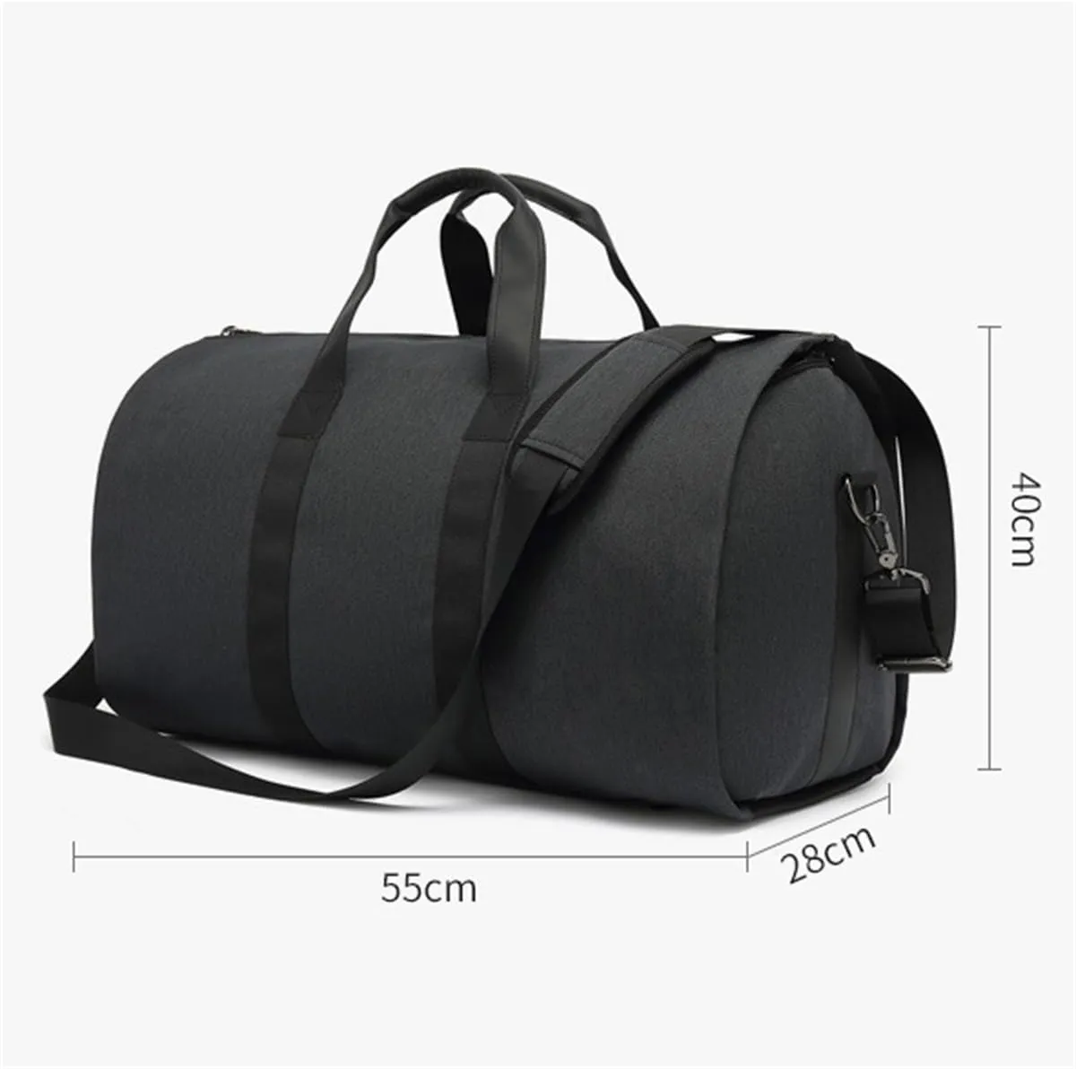 2 In 1 Hanging Suitcase Suit Business Travel Bag, Waterproof Convertible Travel Garment Bag, Carry on Garment Duffel Bag (Grey)