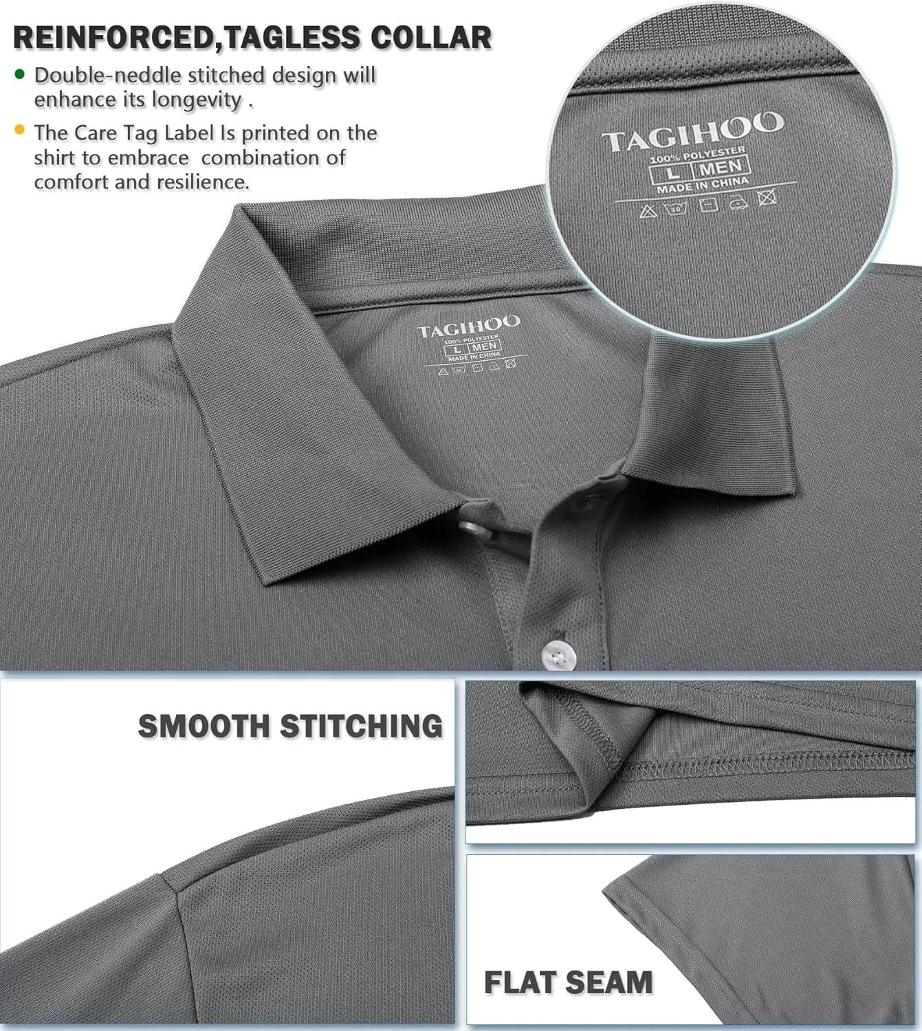 5 Pack Men's Mesh Athletic Polo Shirt Quick Dry Golf Moisture Wicking Active Short Sleeve Workout Training