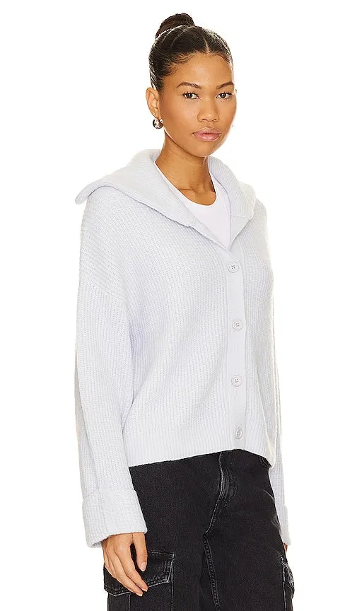 525 Suzanne Chunky Collar Cardigan in Baby Blue