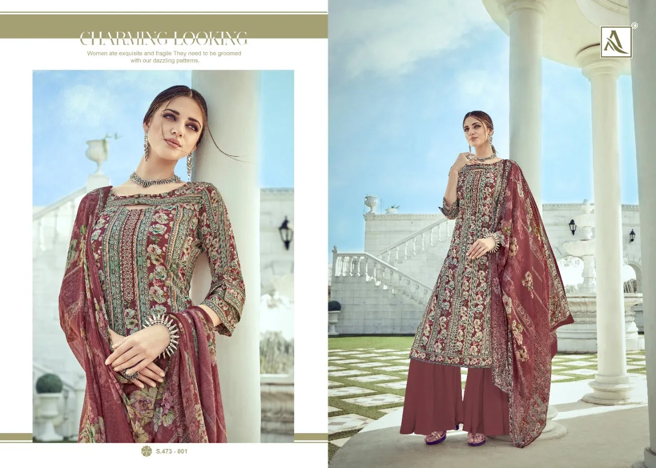 ALOK SUIT NITRA PURE CRAPE SUIT COLLECTION WITH FANCY EMBROIDERY