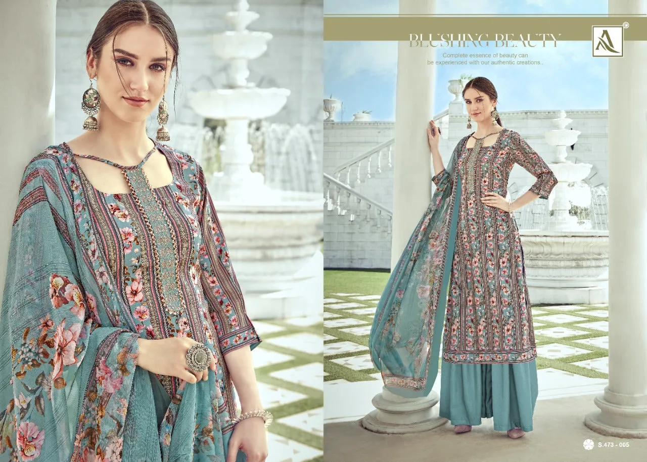 ALOK SUIT NITRA PURE CRAPE SUIT COLLECTION WITH FANCY EMBROIDERY