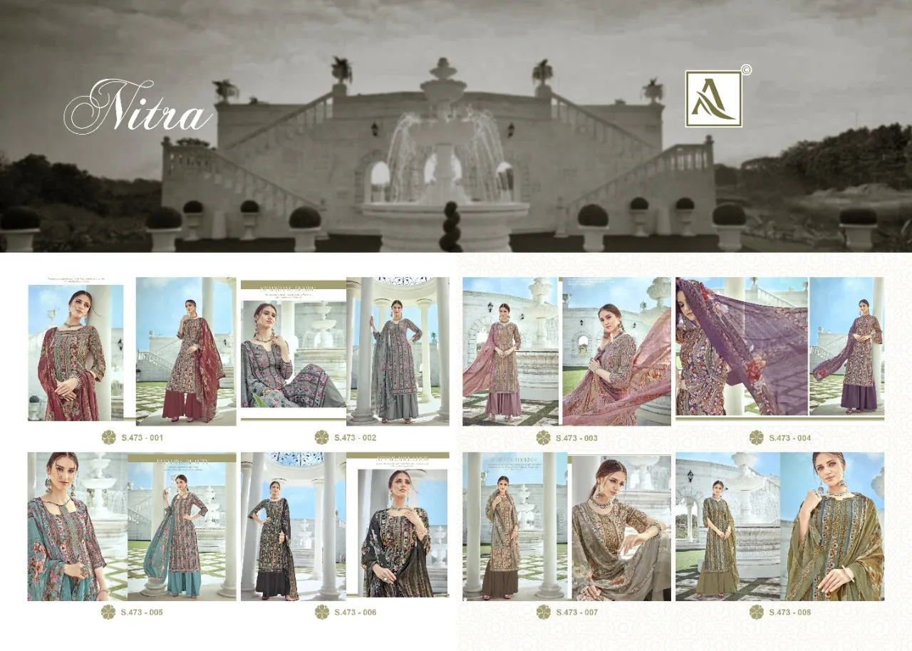 ALOK SUIT NITRA PURE CRAPE SUIT COLLECTION WITH FANCY EMBROIDERY