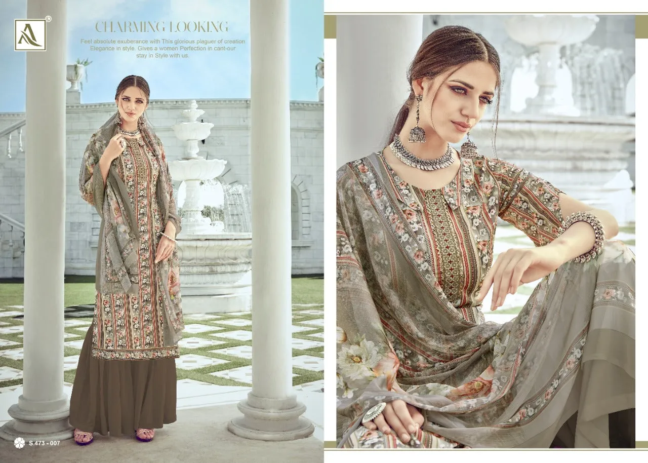 ALOK SUIT NITRA PURE CRAPE SUIT COLLECTION WITH FANCY EMBROIDERY