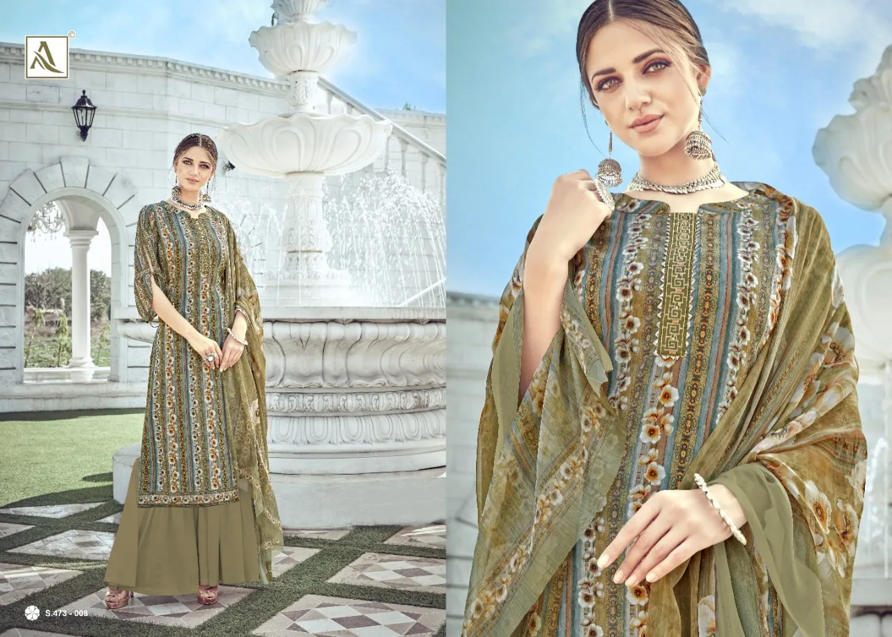 ALOK SUIT NITRA PURE CRAPE SUIT COLLECTION WITH FANCY EMBROIDERY