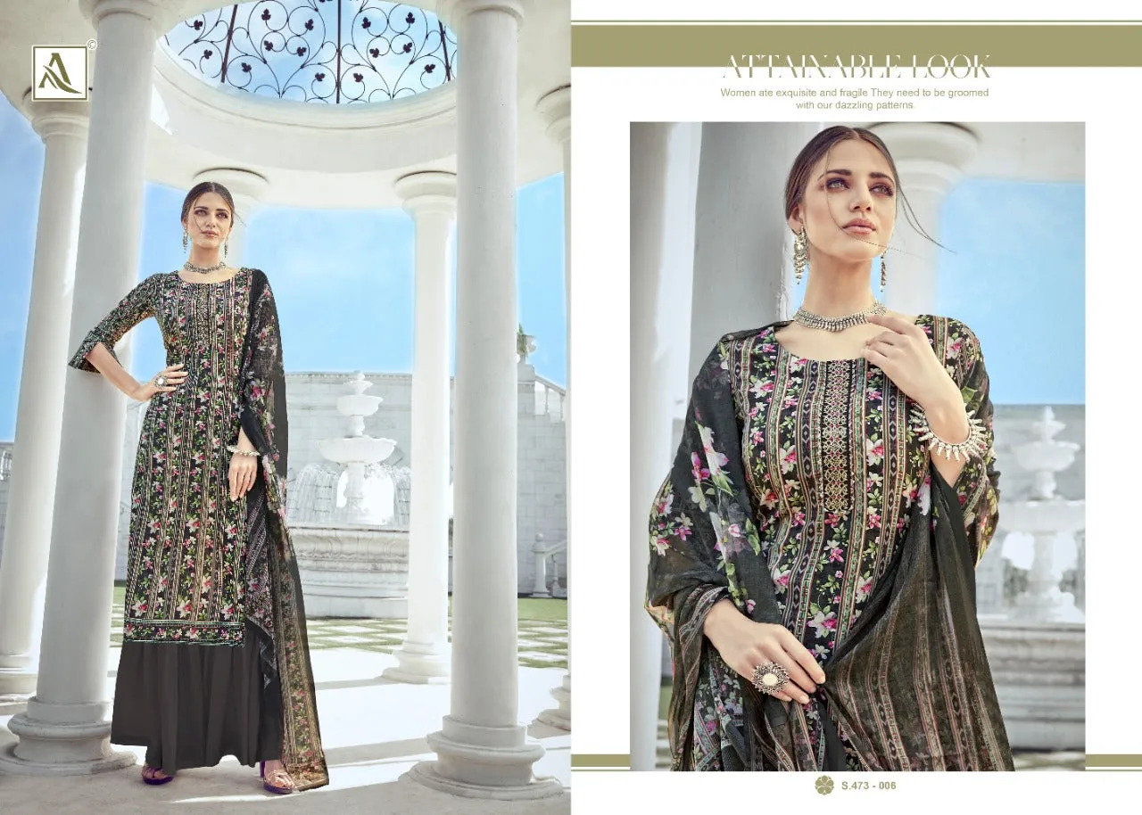 ALOK SUIT NITRA PURE CRAPE SUIT COLLECTION WITH FANCY EMBROIDERY