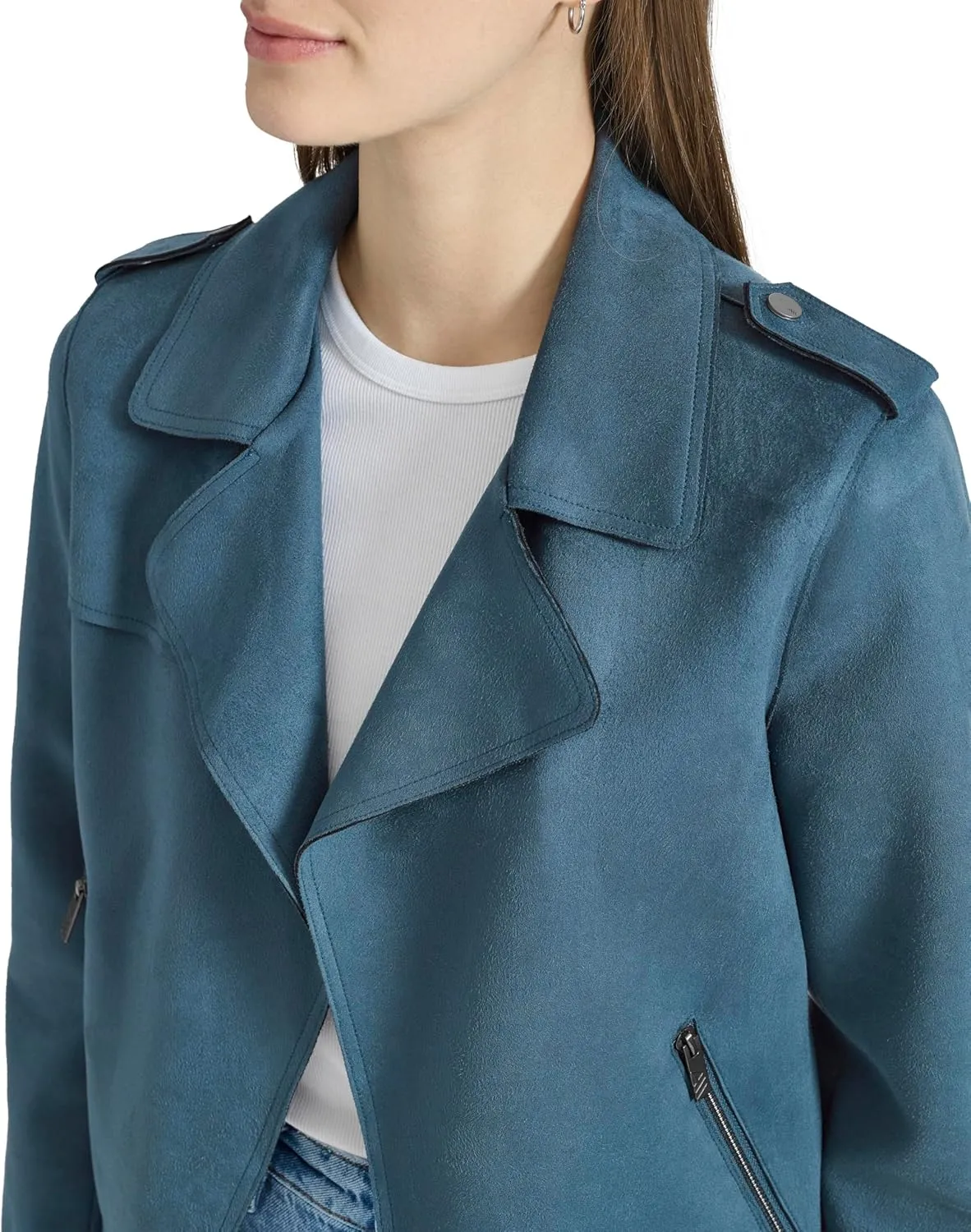 Andrew Marc Women's Faux Suede Moto Jacket