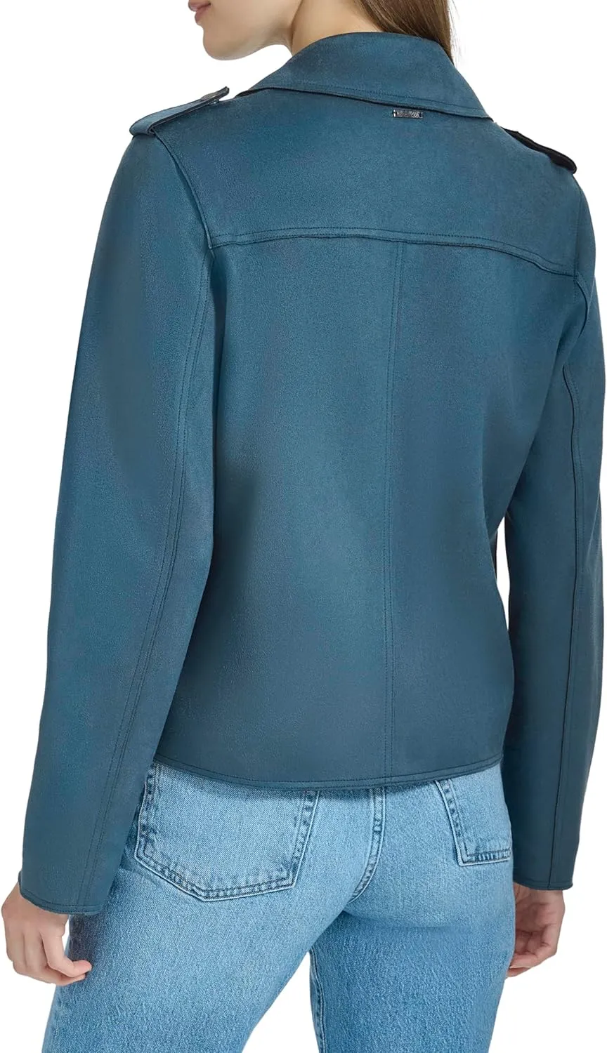 Andrew Marc Women's Faux Suede Moto Jacket