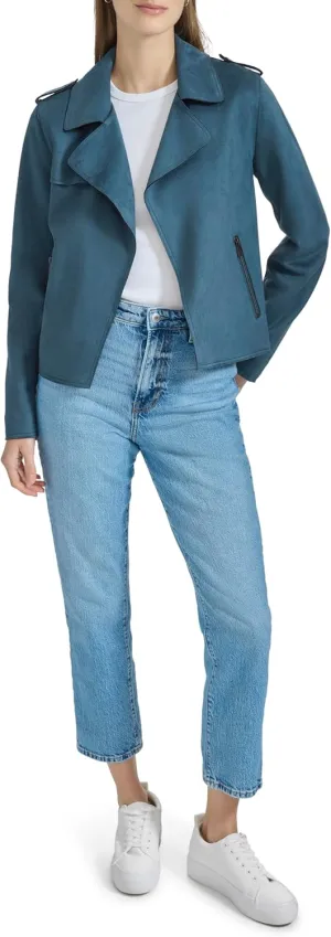 Andrew Marc Women's Faux Suede Moto Jacket