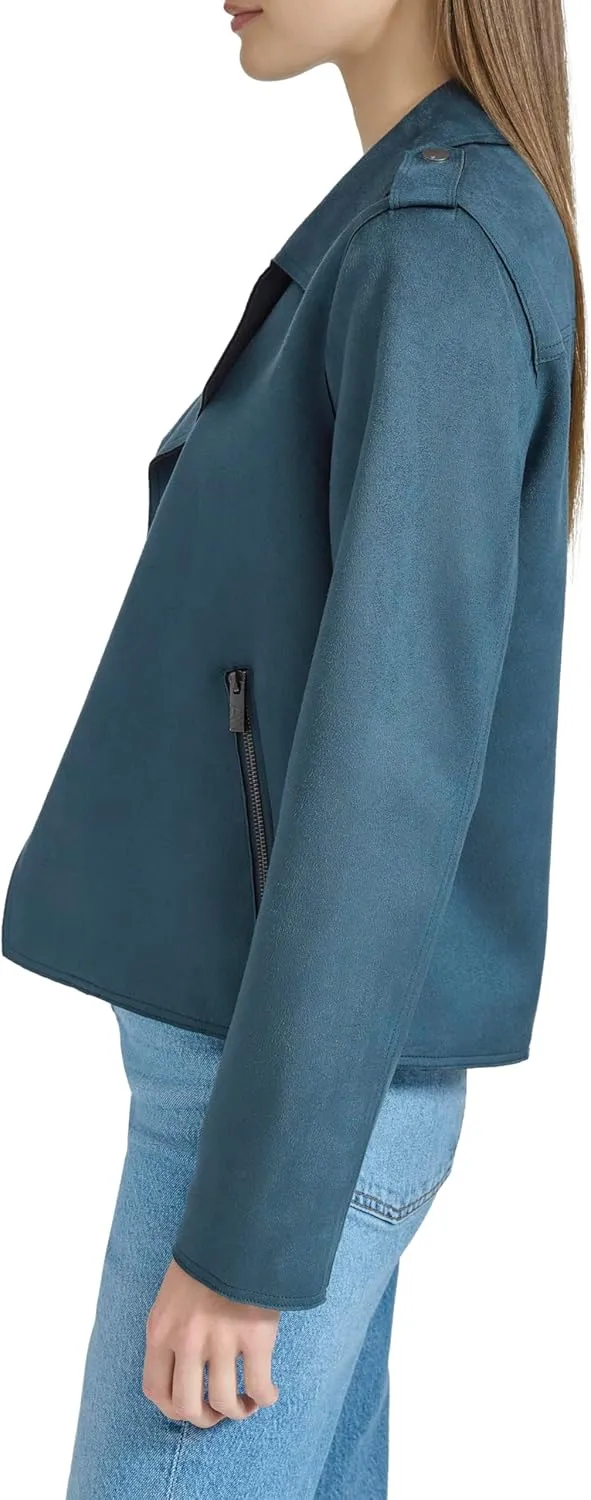 Andrew Marc Women's Faux Suede Moto Jacket