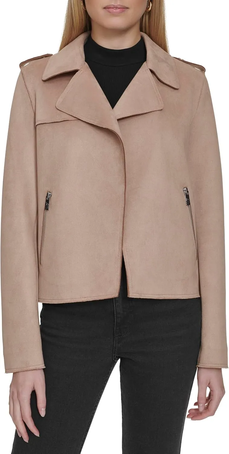 Andrew Marc Women's Faux Suede Moto Jacket