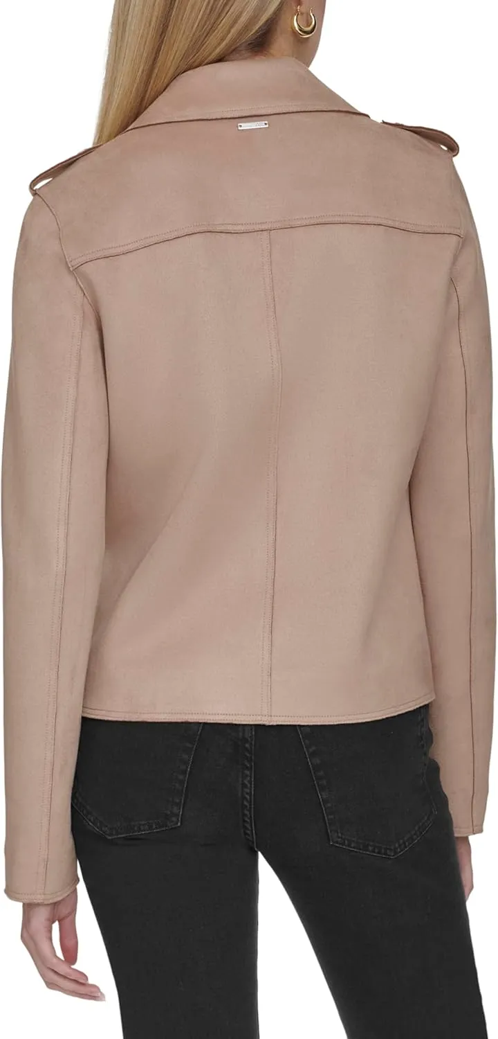 Andrew Marc Women's Faux Suede Moto Jacket
