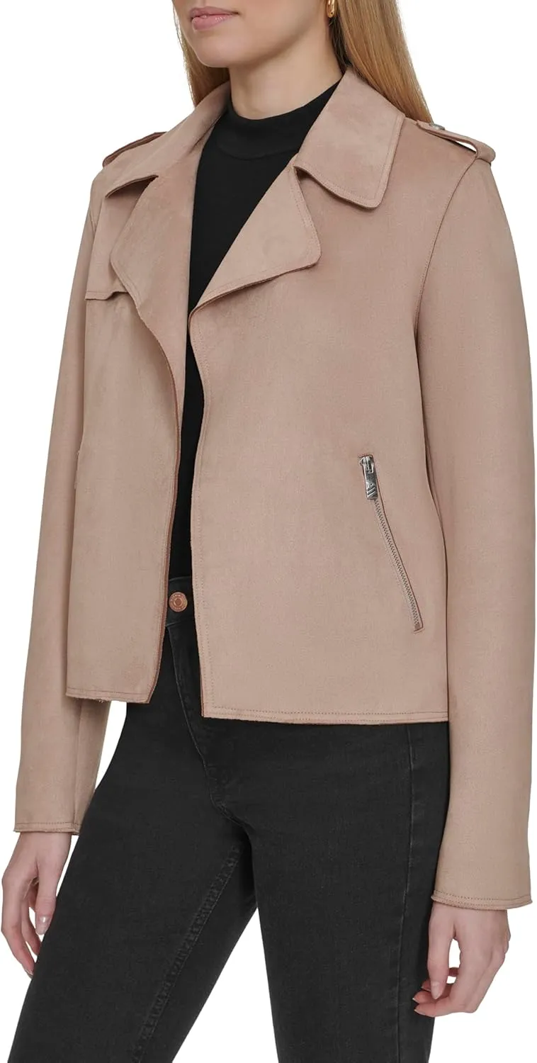 Andrew Marc Women's Faux Suede Moto Jacket