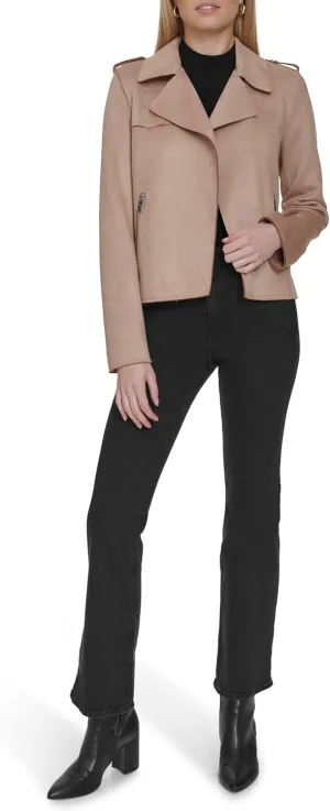 Andrew Marc Women's Faux Suede Moto Jacket