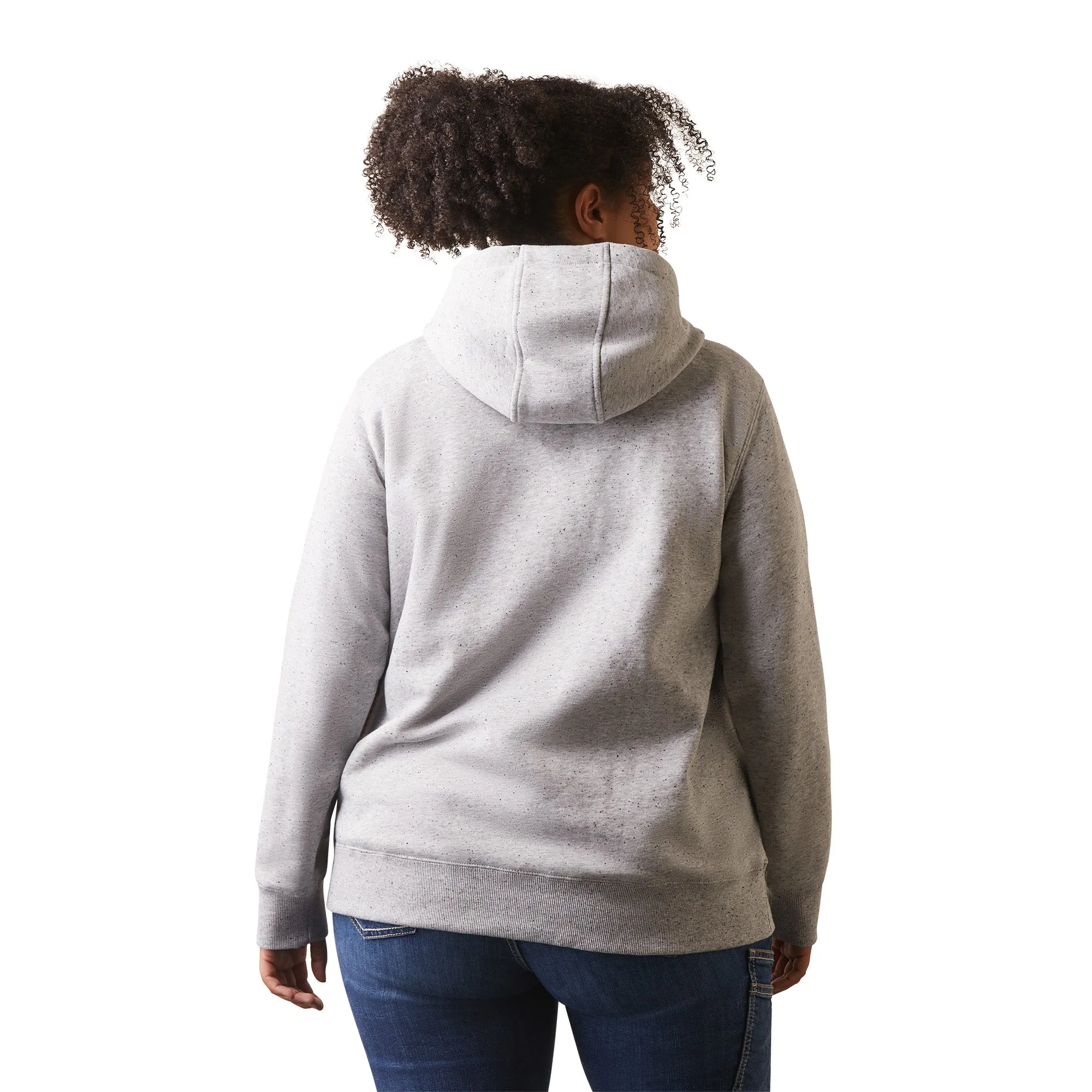Ariat® Ladies Rebar Skill Set Heather Grey 1/2 Zip Hoodie 10043546