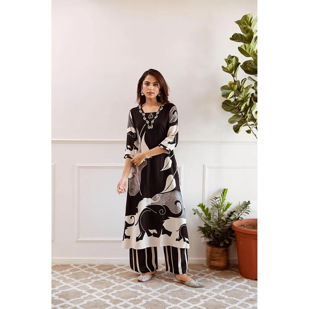 Autumnlane Jagdeep Jet Printed Kurta with Pant (Set of 2)
