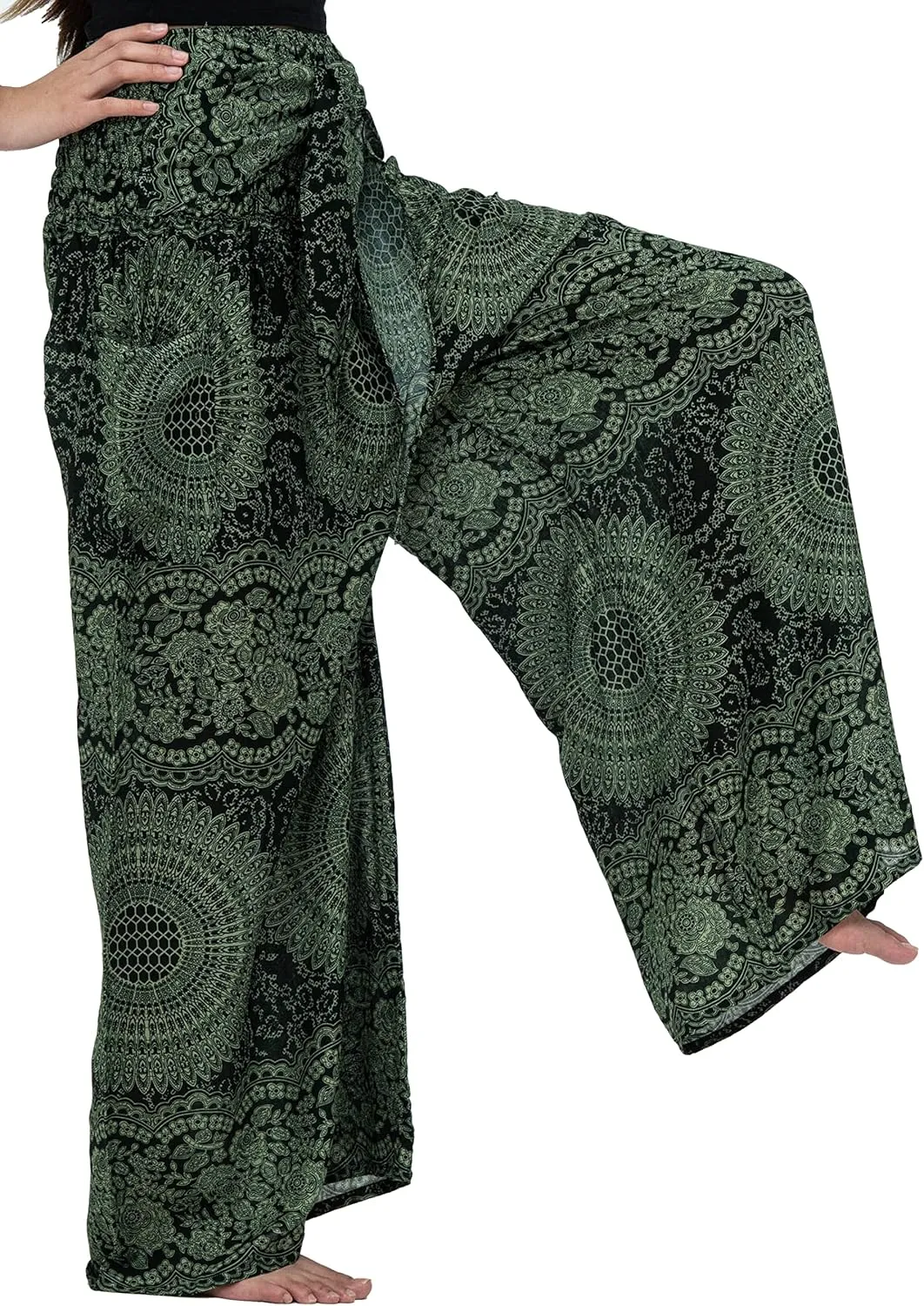B BANGKOK PANTS Women's Boho Palazzo Pants Yoga Wide Leg Pants
