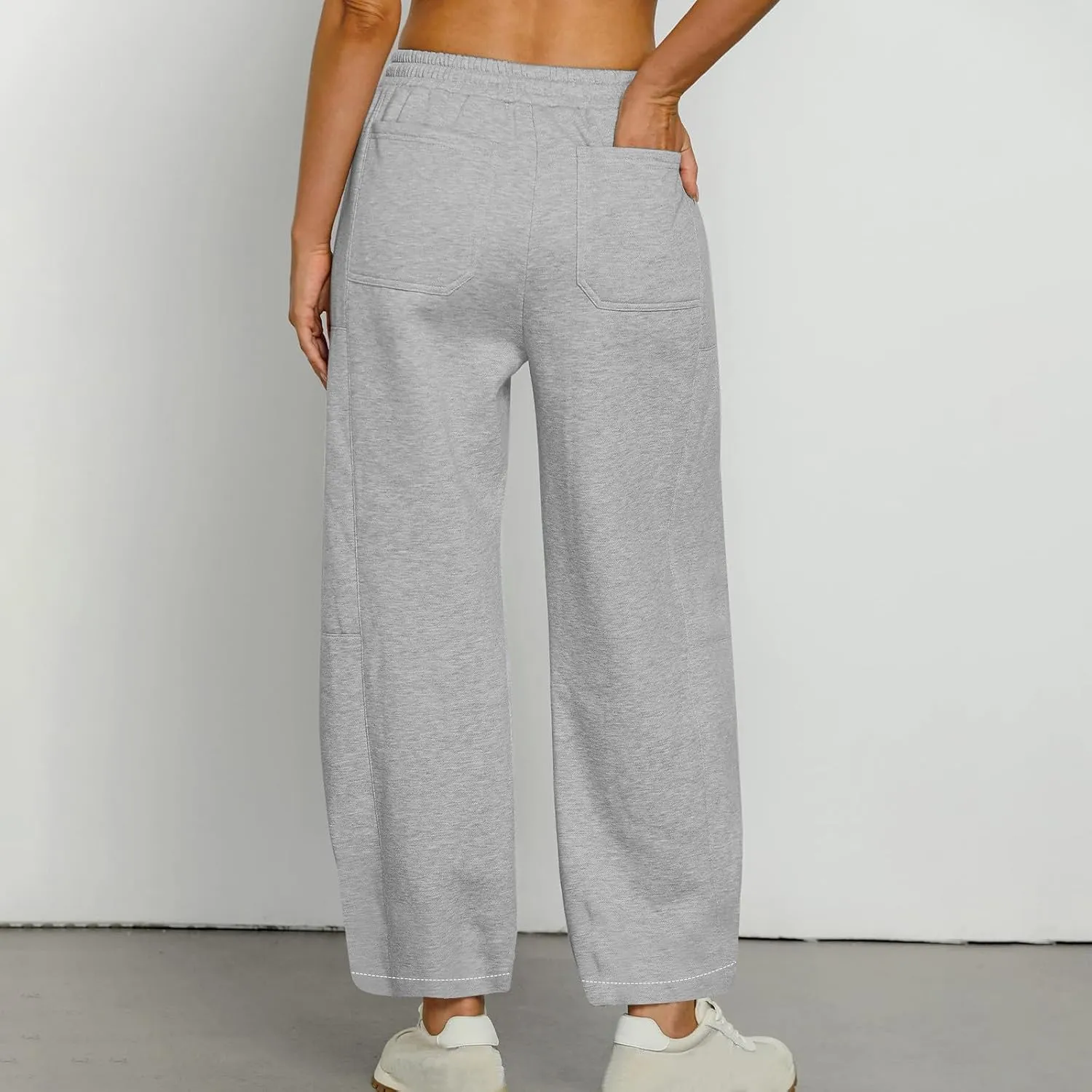 Baggy Sweatpants Women Sherpa Fleece Lined Pants Thick Sweatpants High Waist Wide Leg Pants Drawstring Trousers Pocket