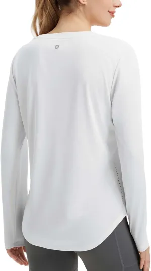 baleaf Long Sleeve Workout Tops for Women Sun Protection Shirts Running Athletic Lightweight UPF50  Quick Dry