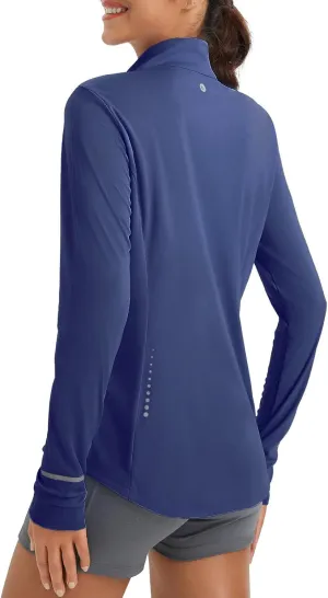 baleaf Women's Lightweight Running Jacket Sun Protection Athletic Full Zip Long Sleeve Shirts UPF 50  Pockets Cycling