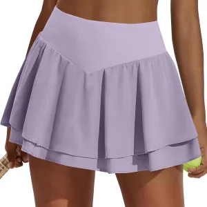 Black Skort for Women Women's Skorts with Pockets Womens Tennis Skirt with Shorts Underneath High Waisted Plus Size