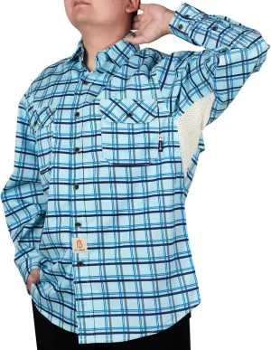 BOCOMAL FR Shirt for Summer Lightweight Vented Mesh Back and Underarm Breathable Flame Resistant Welding Button Down Shirts