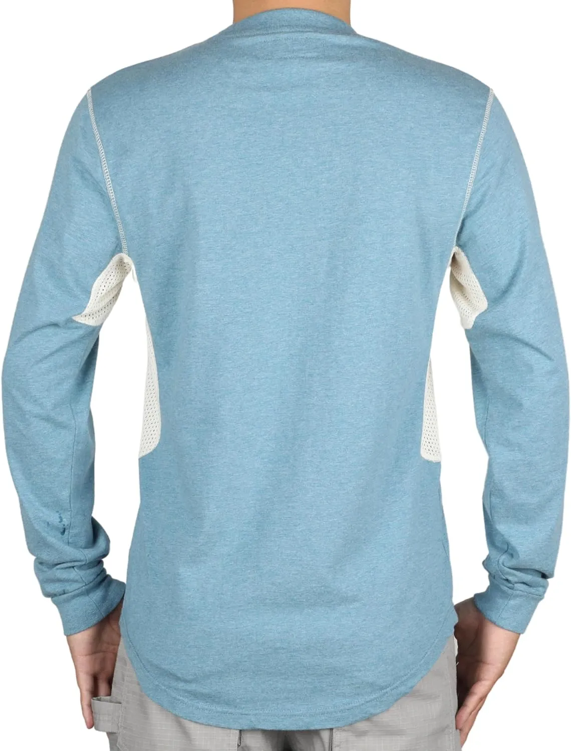 BOCOMAL FR Shirts for Summer Breathable Vented Design 6oz Heather Jersey Flame Resistant Long Sleeve Crew T Shirt