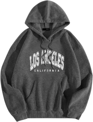 BROOKLYN NEW YORK Women's Relaxed Fit Midweight Logo Sleeve Graphic Sweatshirt Hoodie Teens Girls Casual Pullover Comfy Tops
