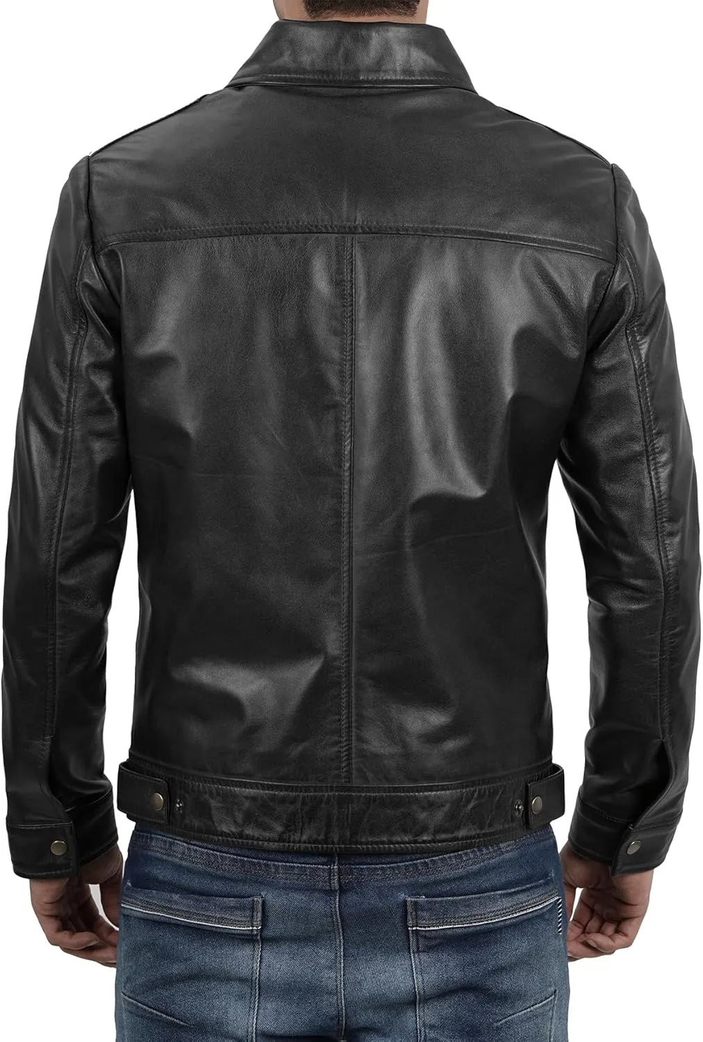 Brown Leather Jacket Men - Black Real Lambskin Mens Leather Jacket