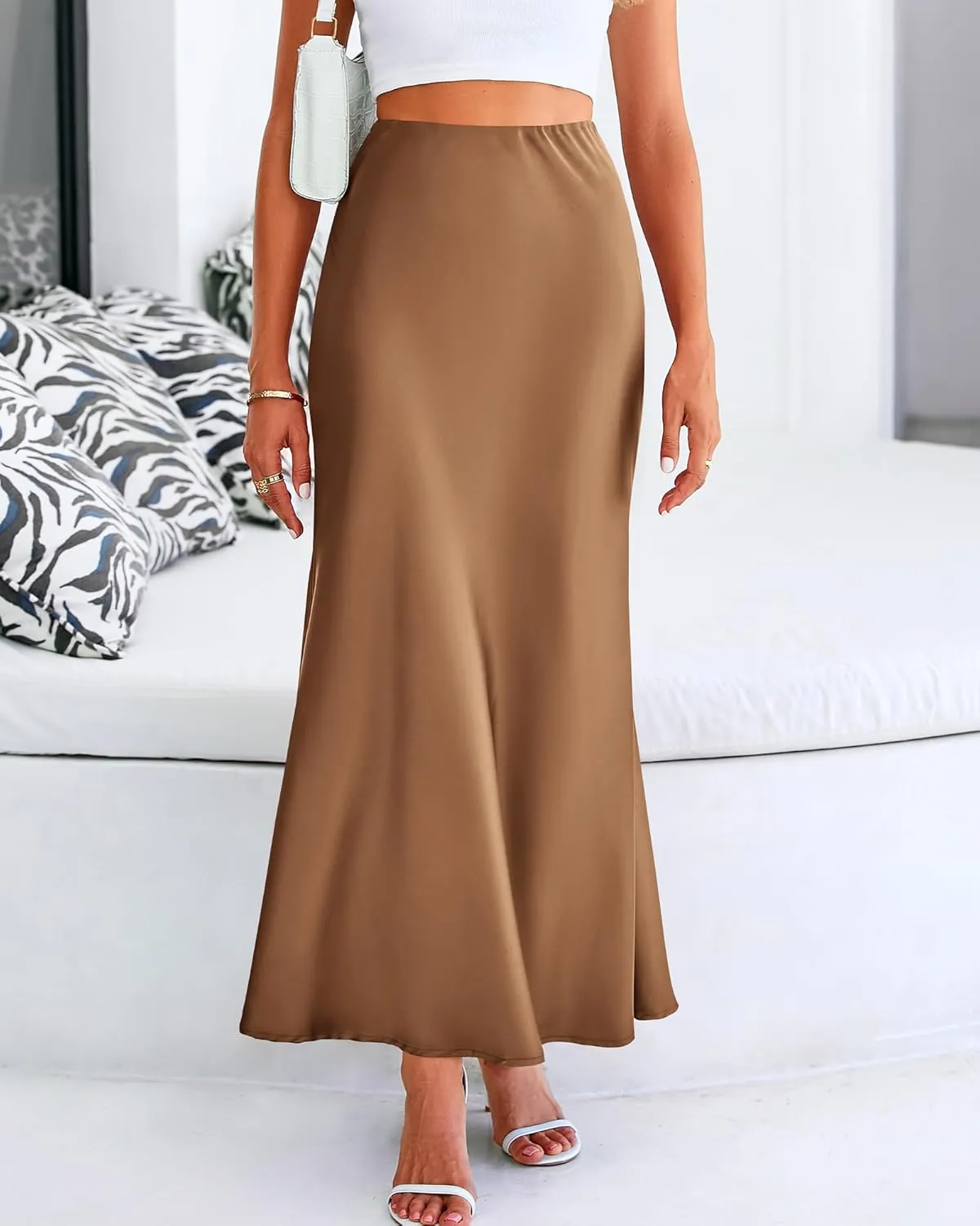 BTFBM Womens Summer Fall Skirt 2025 Silk Elegant High Waist Cocktail Party Wedding Mermaid Satin Maxi Skirts