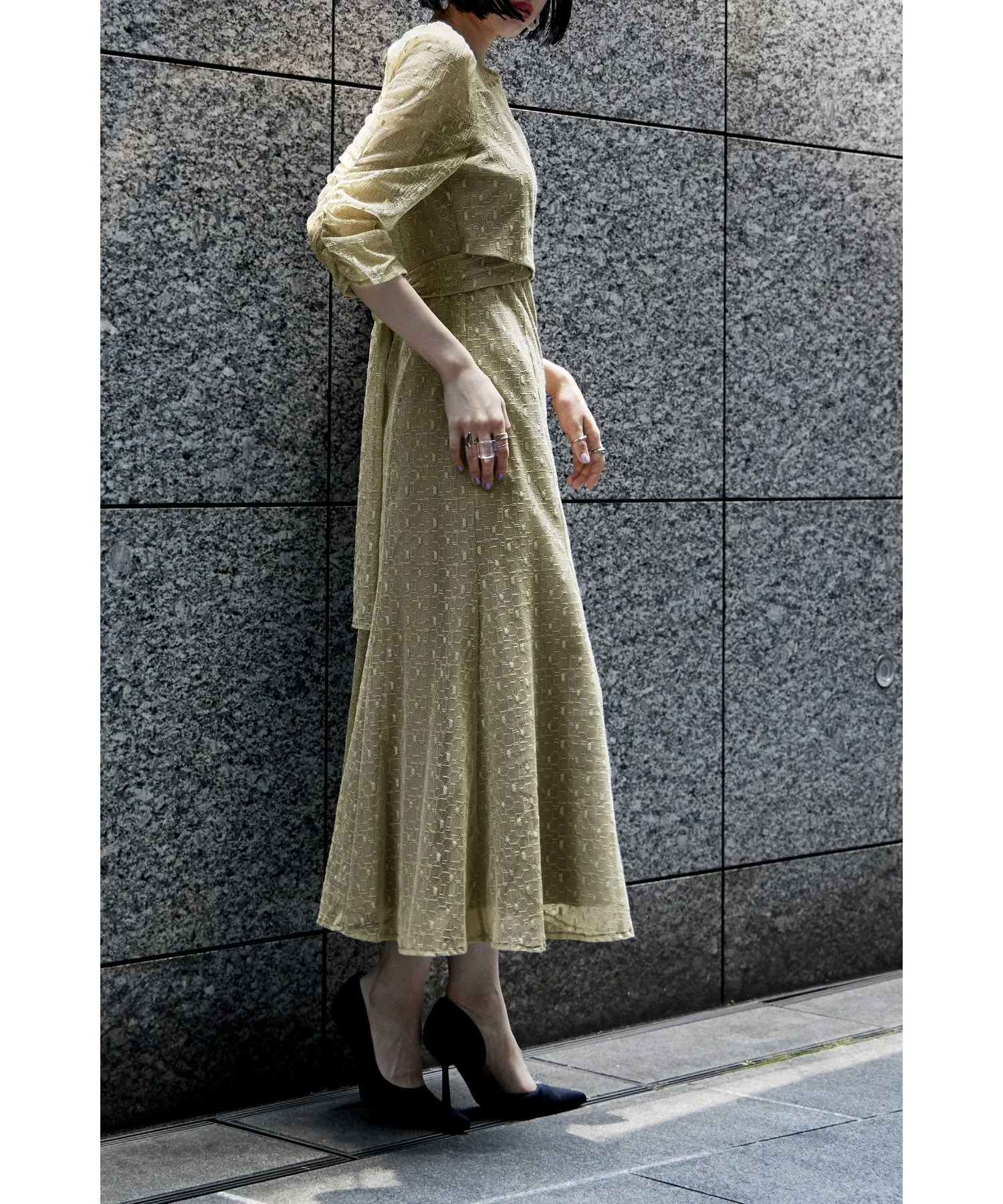Cache-coeur design flare dress