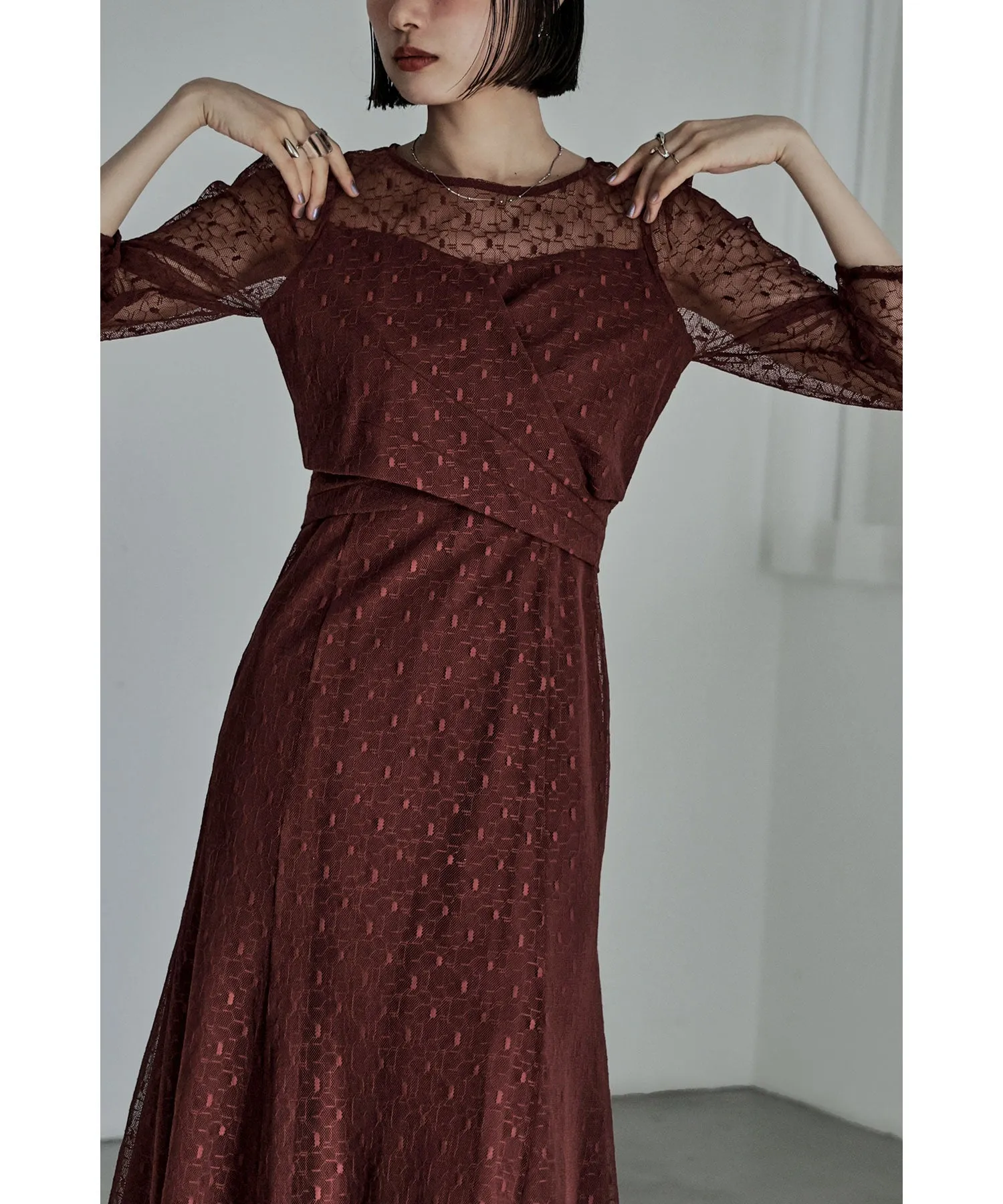 Cache-coeur design flare dress