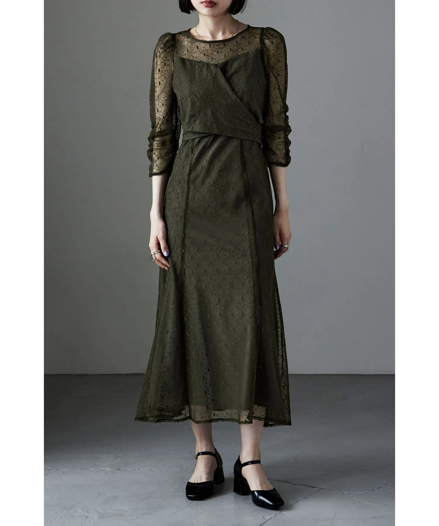 Cache-coeur design flare dress