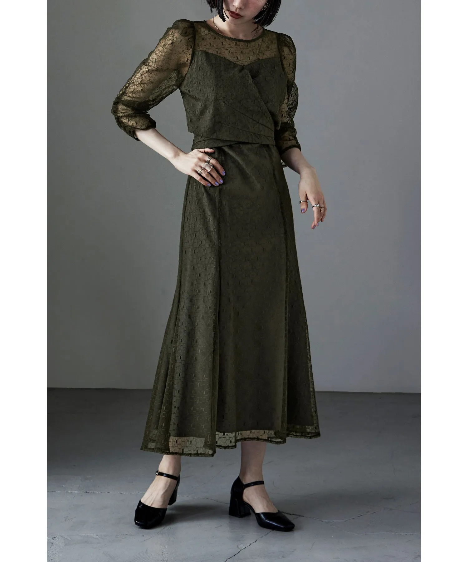 Cache-coeur design flare dress
