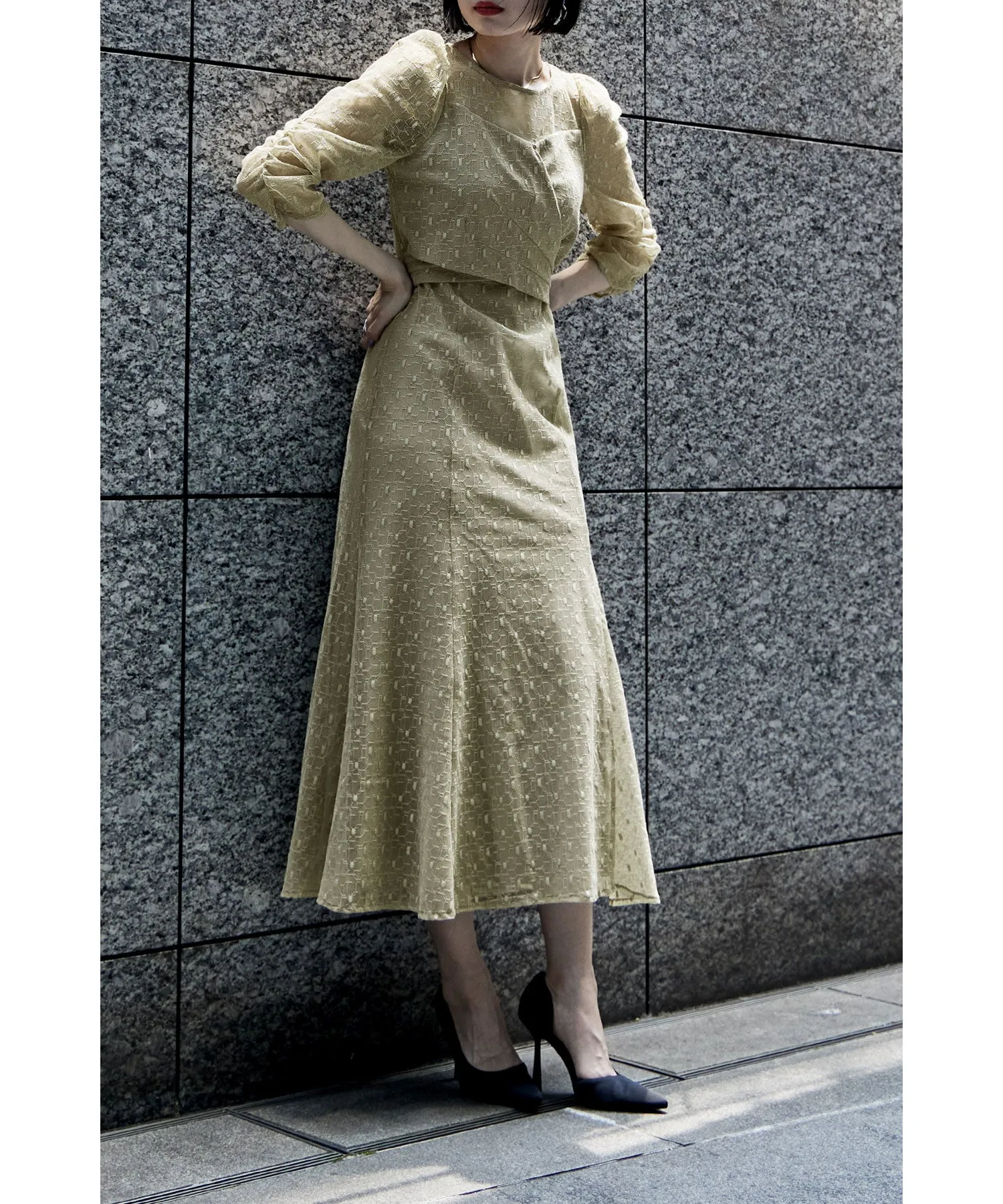 Cache-coeur design flare dress