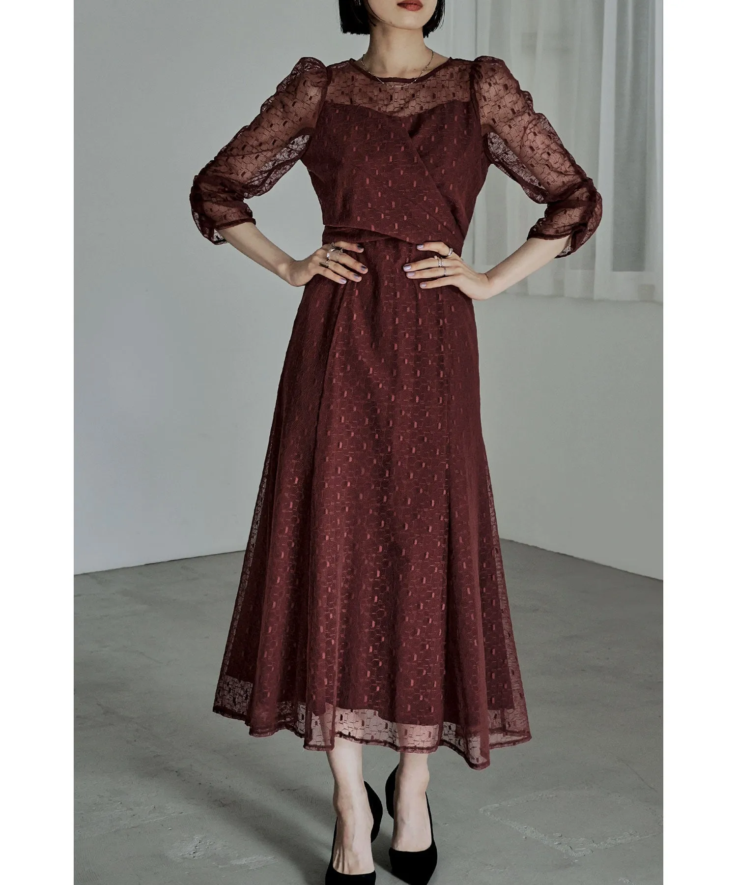 Cache-coeur design flare dress