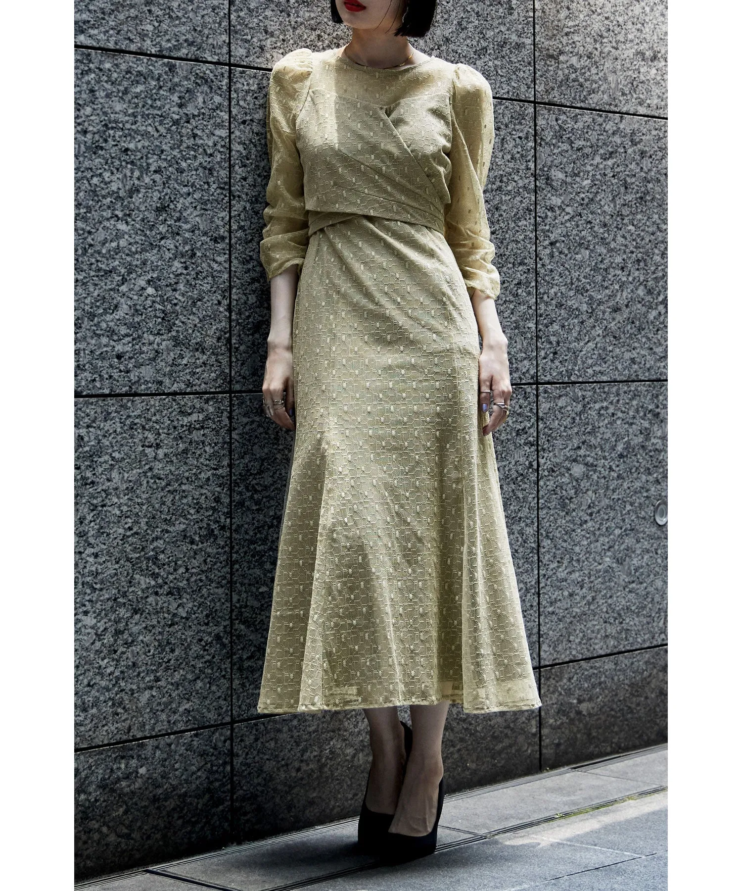 Cache-coeur design flare dress