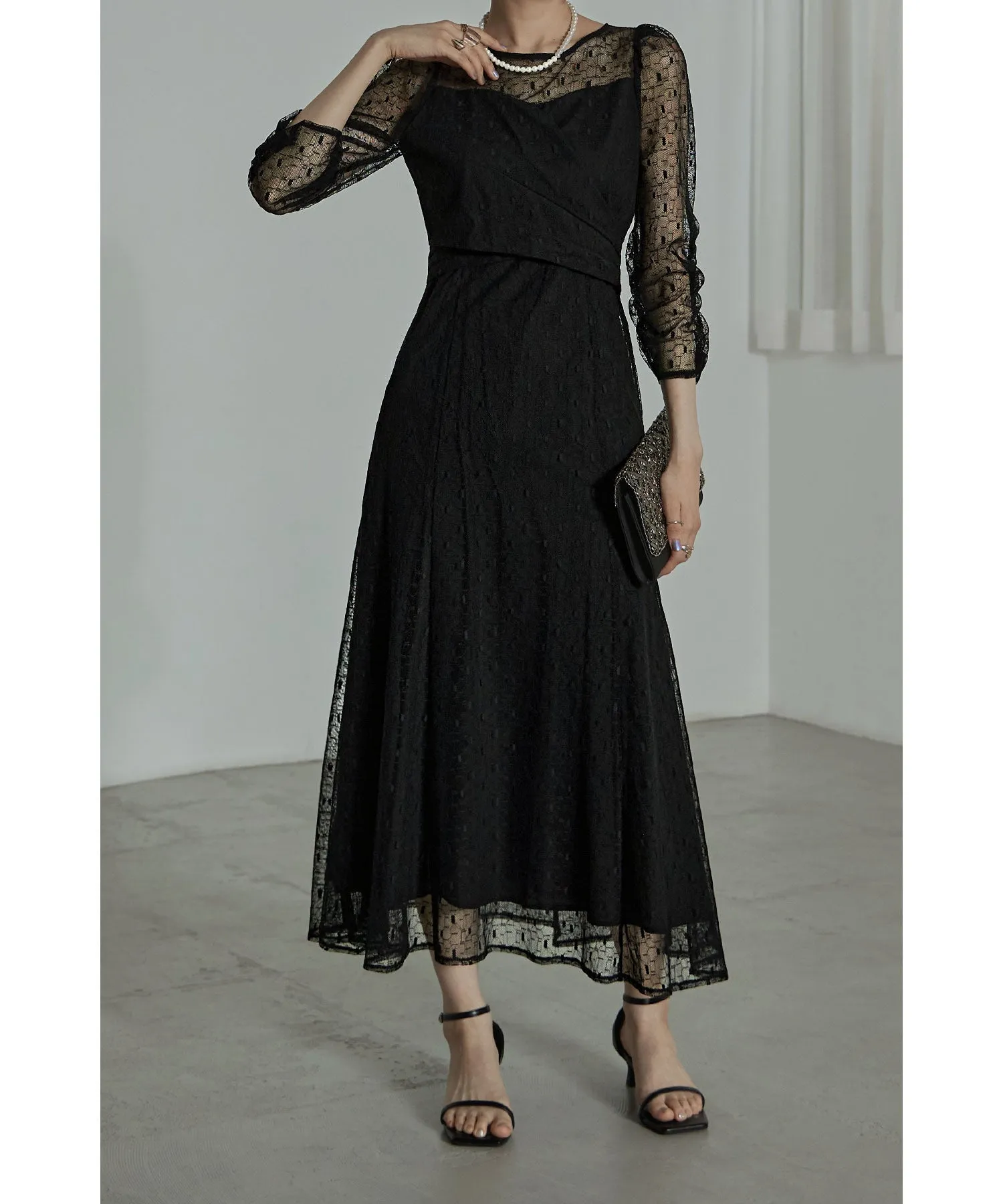 Cache-coeur design flare dress