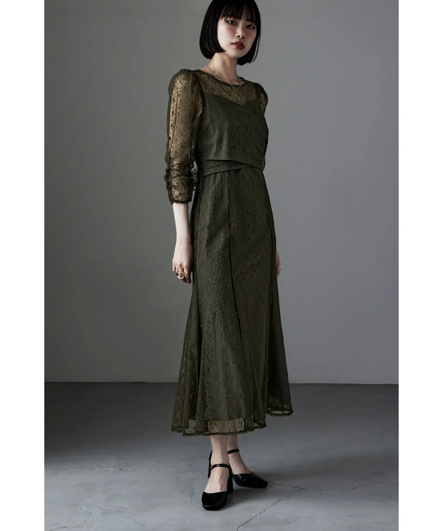 Cache-coeur design flare dress