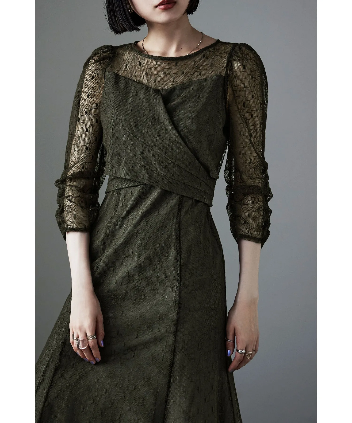 Cache-coeur design flare dress