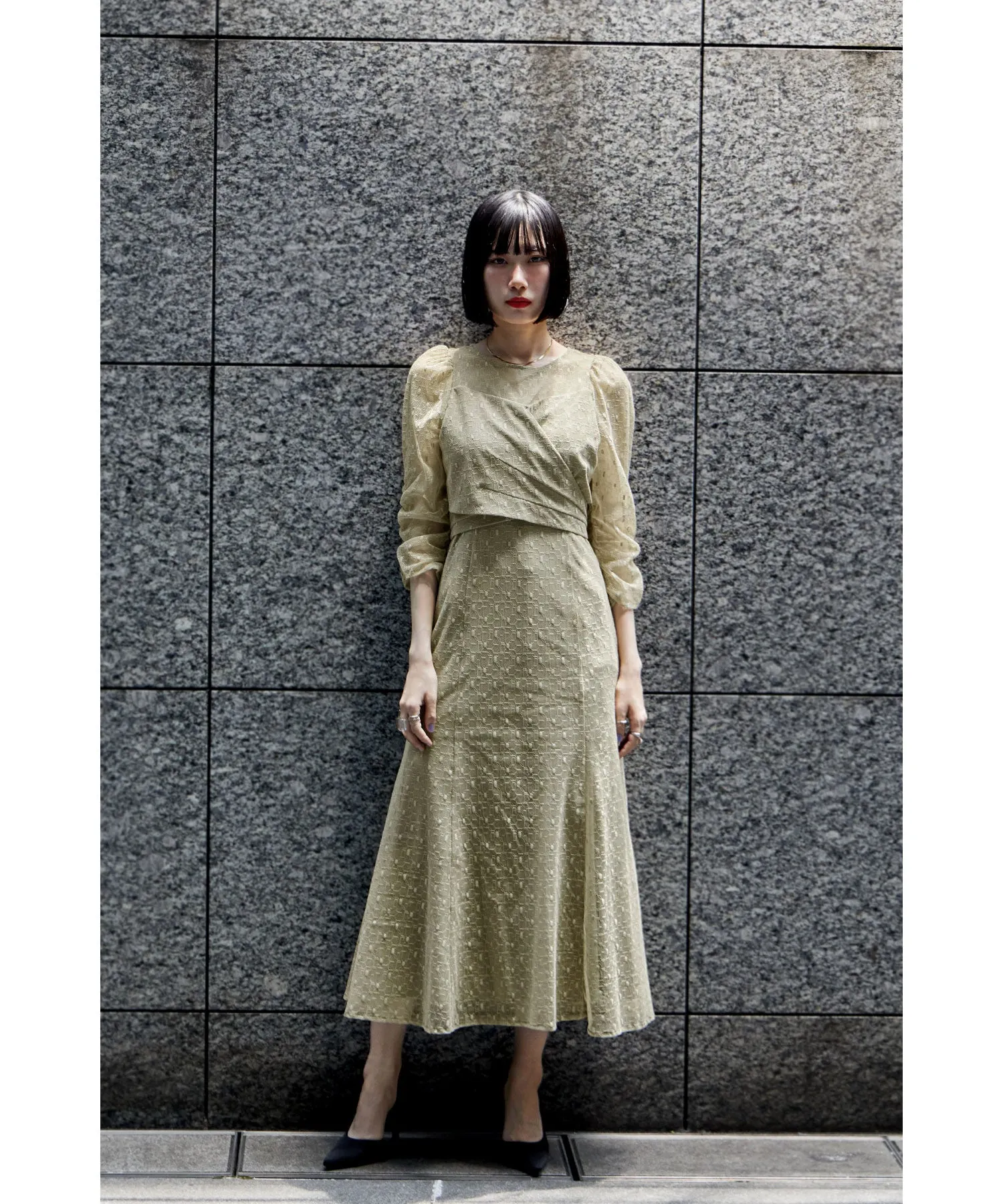 Cache-coeur design flare dress