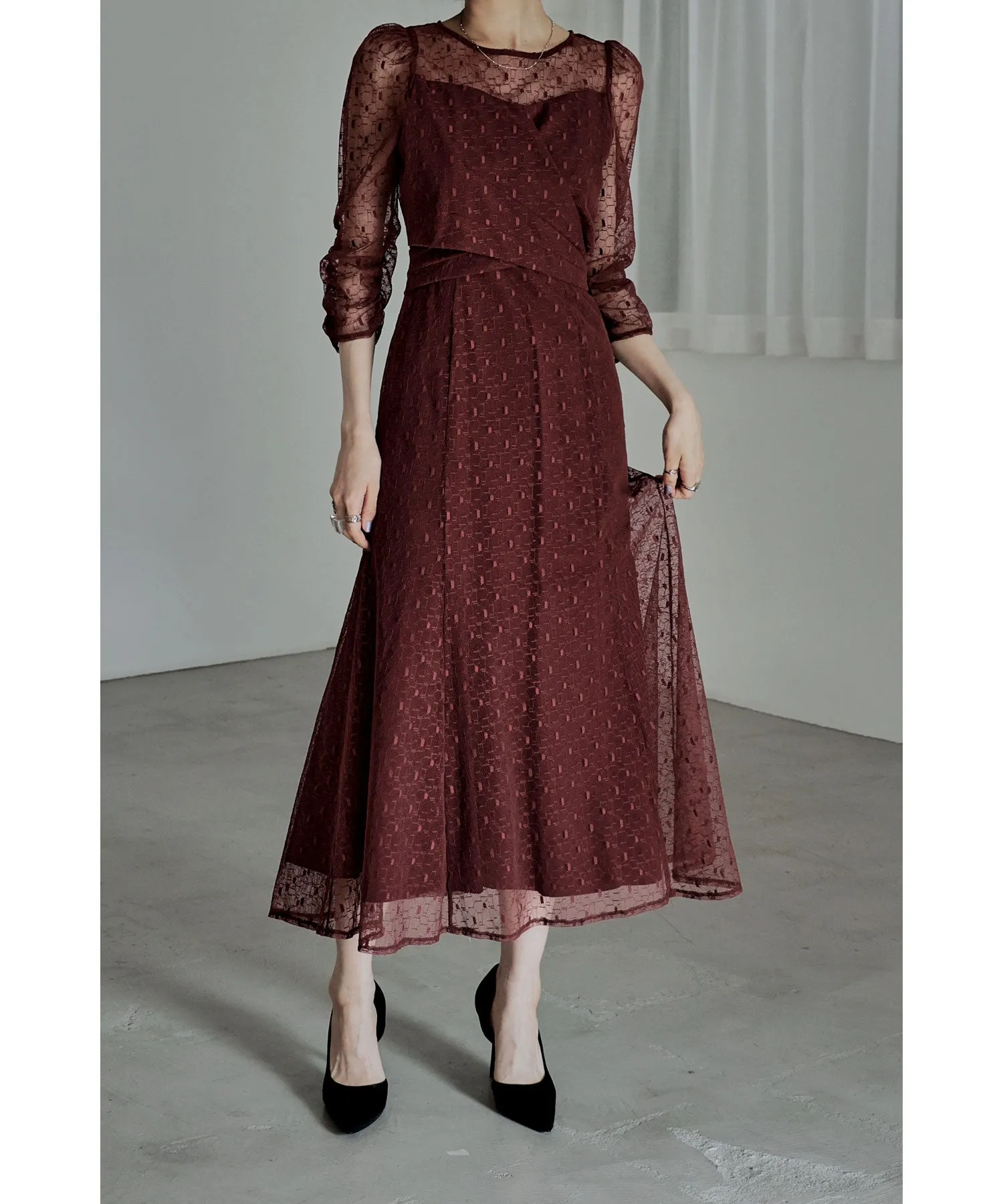 Cache-coeur design flare dress