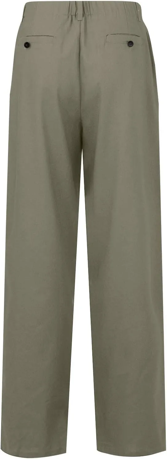 Cargo Pants for Women Casual Solid Pant Straight High Waist Buttons Pleated Trousers Wide Leg Sweatpants with Pocket