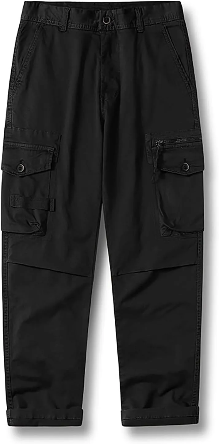 Cargo Pants Work Men's Drawstring Workwear Solid Colour Trousers Men's Casual Sports Slim Fit Pantalones De Hombre