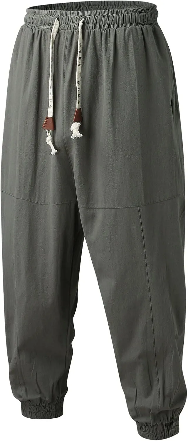 Cargo Trousers for Men Loose-fit Pants Athletic Drawstring Pant with Pocket Men's Heavyweight Fleece Cargo Sweatpants