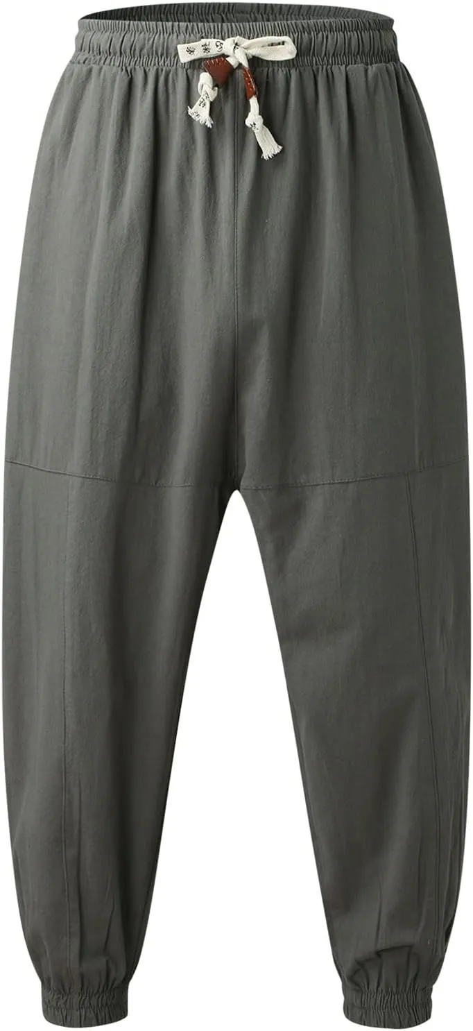 Cargo Trousers for Men Loose-fit Pants Athletic Drawstring Pant with Pocket Men's Heavyweight Fleece Cargo Sweatpants