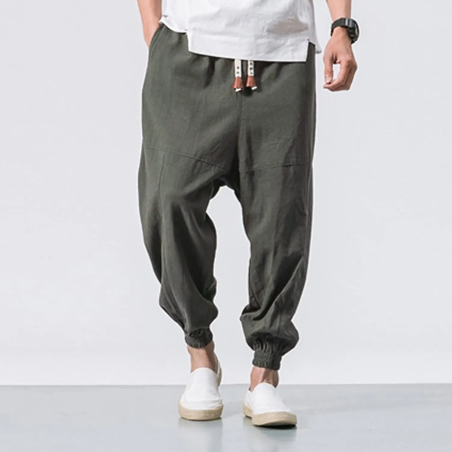 Cargo Trousers for Men Loose-fit Pants Athletic Drawstring Pant with Pocket Men's Heavyweight Fleece Cargo Sweatpants