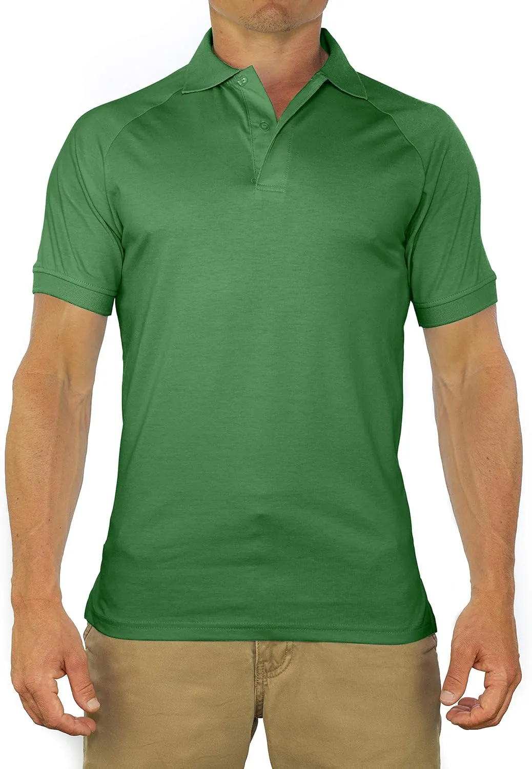 CC Perfect Slim Fit Polo Shirts for Men   Stretch | Breathable Sweat Wicking Short Sleeve Fitted Collared Mens Polo T Shirt