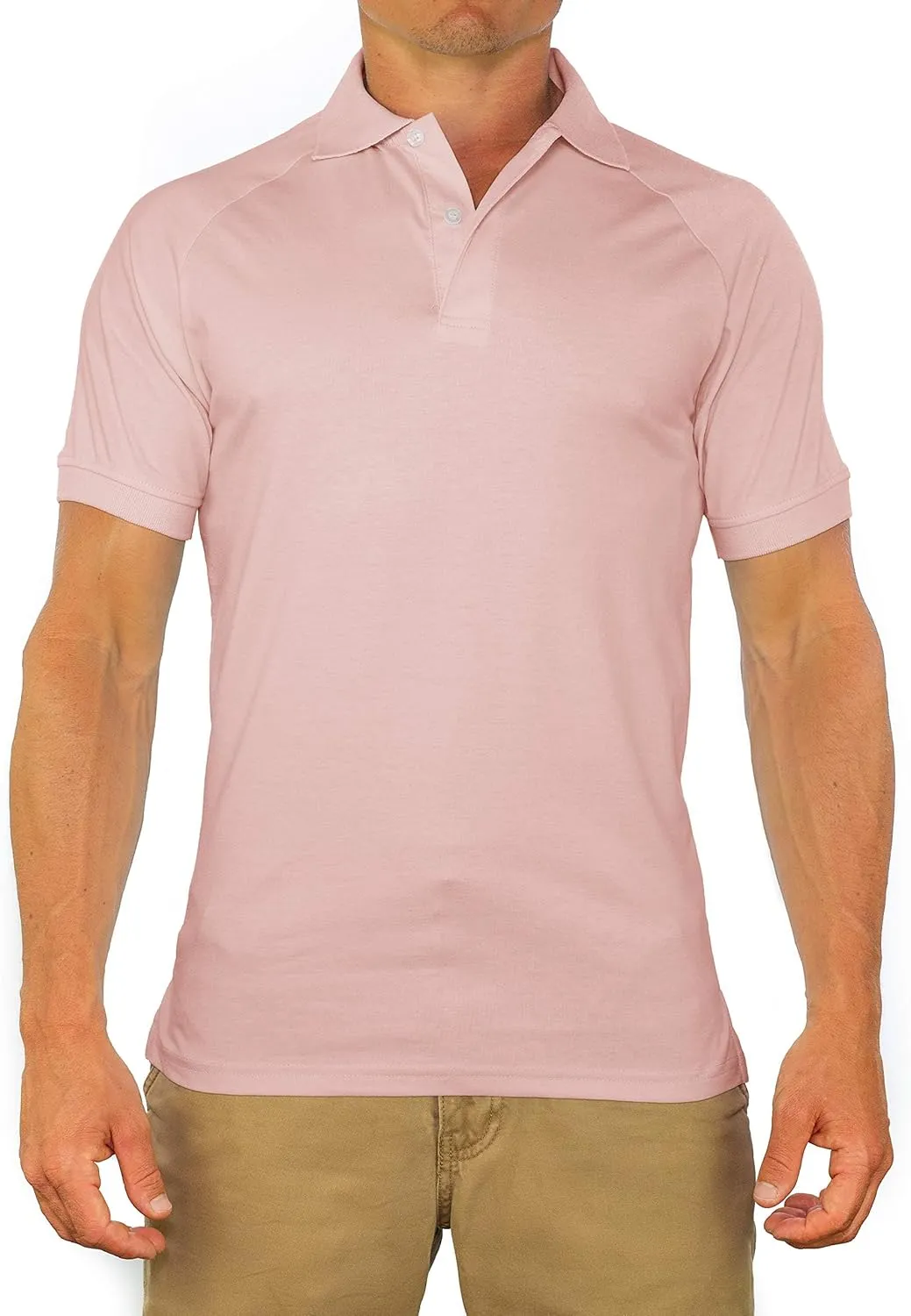 CC Perfect Slim Fit Polo Shirts for Men   Stretch | Breathable Sweat Wicking Short Sleeve Fitted Collared Mens Polo T Shirt