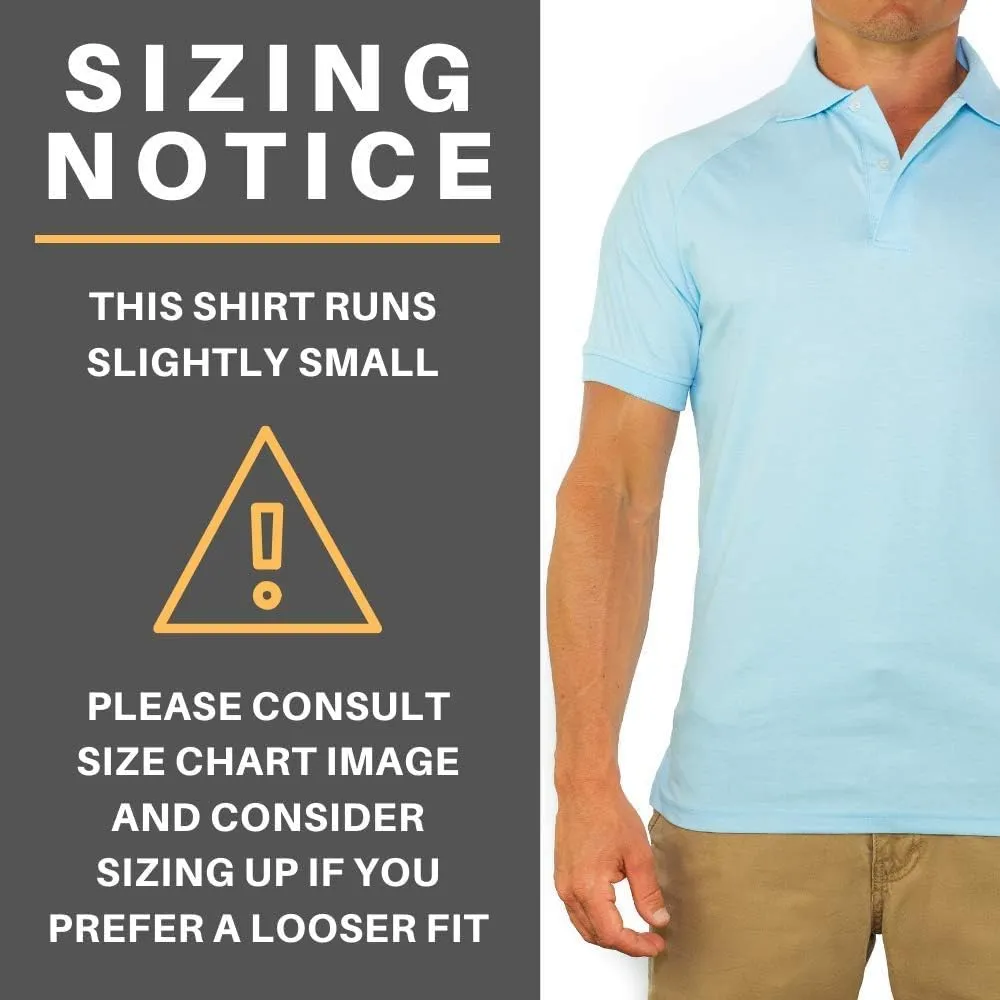 CC Perfect Slim Fit Polo Shirts for Men   Stretch | Breathable Sweat Wicking Short Sleeve Fitted Collared Mens Polo T Shirt