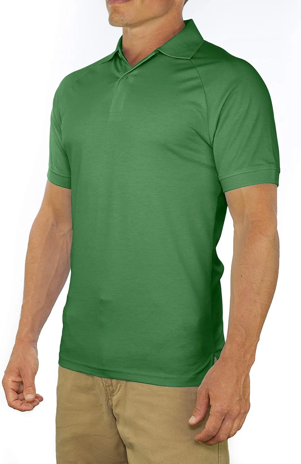 CC Perfect Slim Fit Polo Shirts for Men   Stretch | Breathable Sweat Wicking Short Sleeve Fitted Collared Mens Polo T Shirt